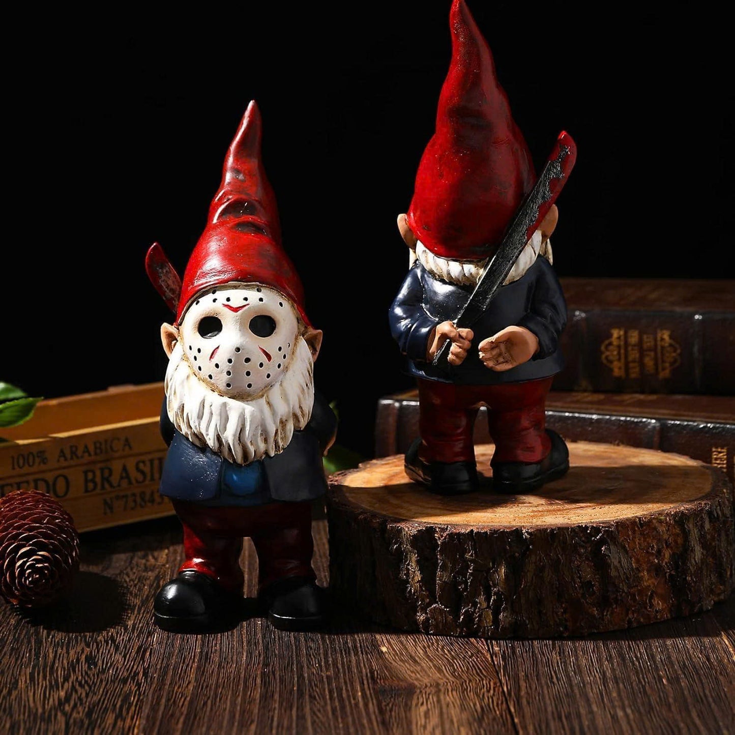 Horror Garden Gnome Statue - 5.5" Halloween Slasher Killer Outdoor Decor