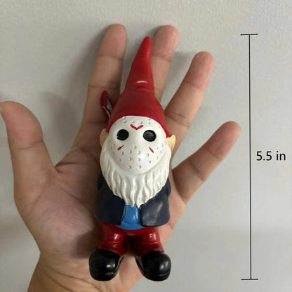 Horror Garden Gnome Statue - 5.5" Halloween Slasher Killer Outdoor Decor