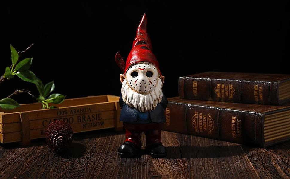 Horror Garden Gnome Statue - 5.5" Halloween Slasher Killer Outdoor Decor