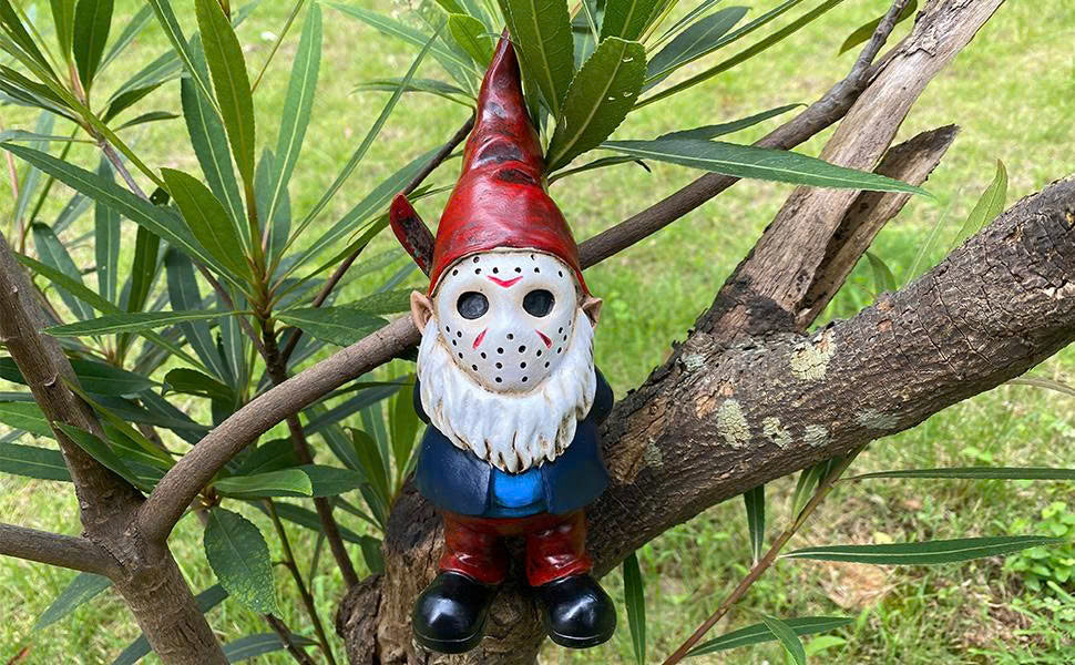 Horror Garden Gnome Statue - 5.5" Halloween Slasher Killer Outdoor Decor