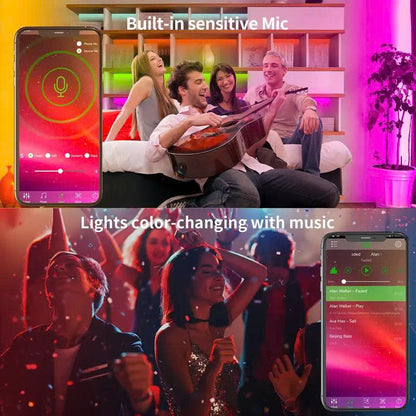 Smart RGB LED Strip Lights - Bluetooth Music Sync Light Strip with App & Remote
