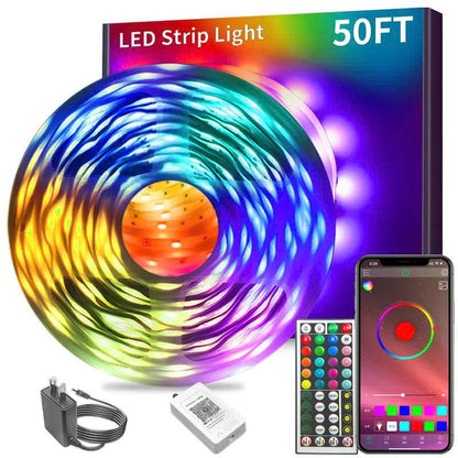 Smart RGB LED Strip Lights - Bluetooth Music Sync Light Strip with App & Remote