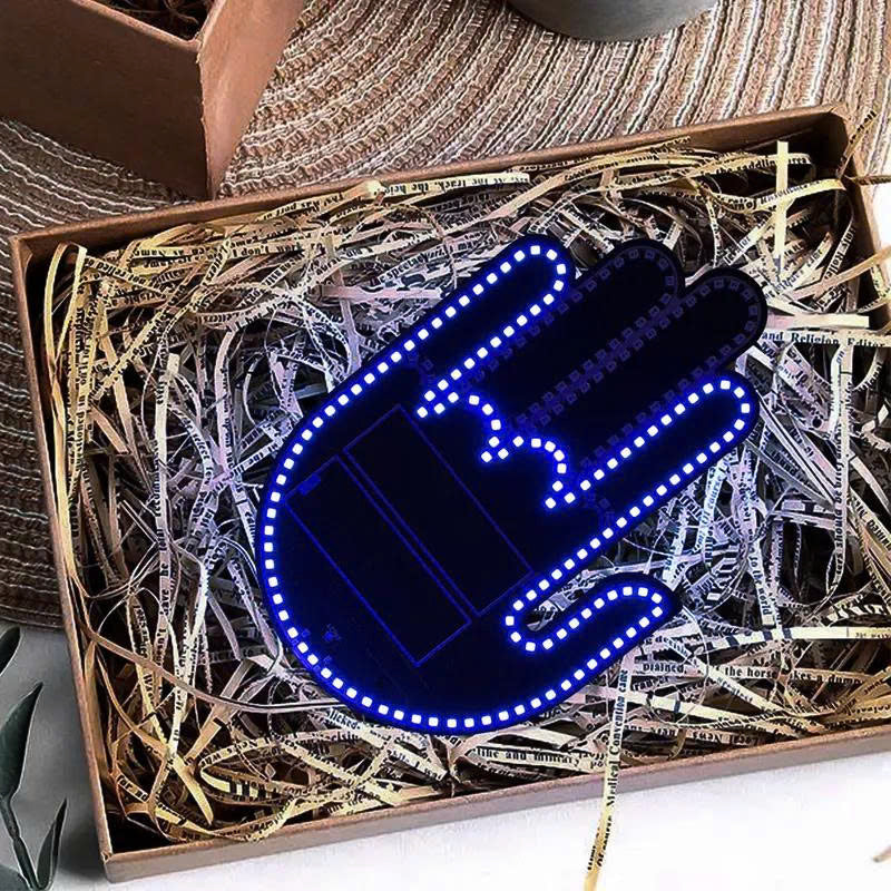 LED Car Hand Gesture Light with Remote - 3 Modes Fun Rear Window Sign