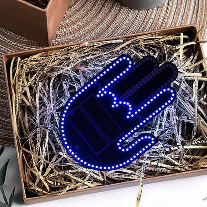 LED Car Hand Gesture Light with Remote - 3 Modes Fun Rear Window Sign