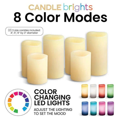 6-Pack Color Changing Flameless LED Pillar Candles with Remote & Timer