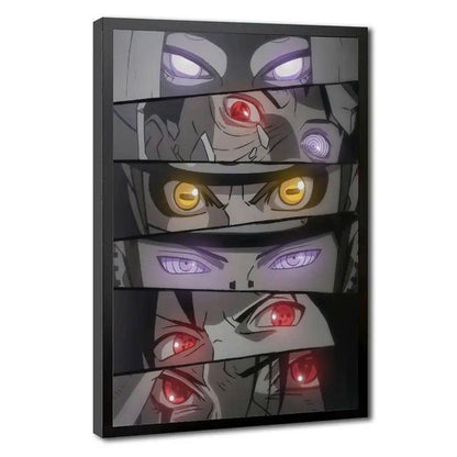 Sharingan, Rinnegan & Byakugan Eyes Canvas Wall Art - Ninja Anime Poster Print