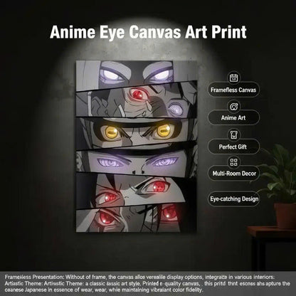 Sharingan, Rinnegan & Byakugan Eyes Canvas Wall Art - Ninja Anime Poster Print