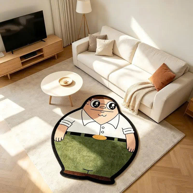 Cute Peter Griffin Funny Cartoon Meme Area Rug - Soft Fluffy Cartoon Floor Mat