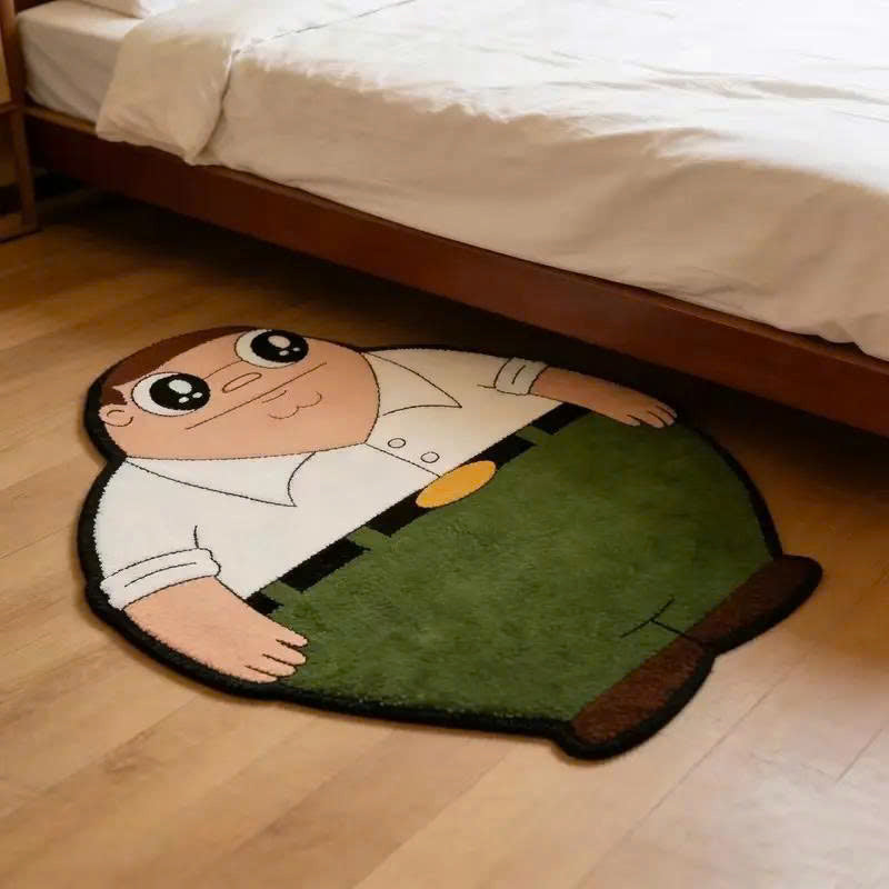 Cute Peter Griffin Funny Cartoon Meme Area Rug - Soft Fluffy Cartoon Floor Mat