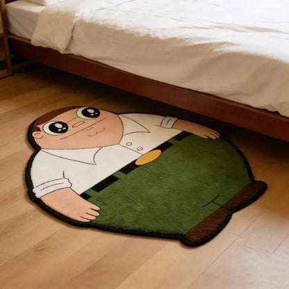 Cute Peter Griffin Funny Cartoon Meme Area Rug - Soft Fluffy Cartoon Floor Mat