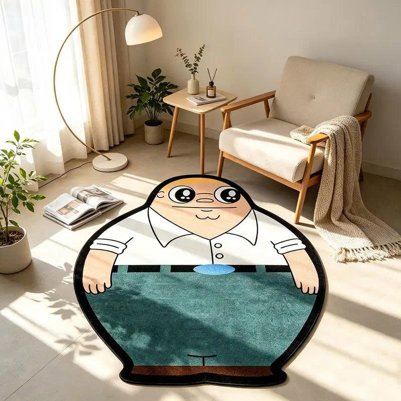 Cute Peter Griffin Funny Cartoon Meme Area Rug - Soft Fluffy Cartoon Floor Mat