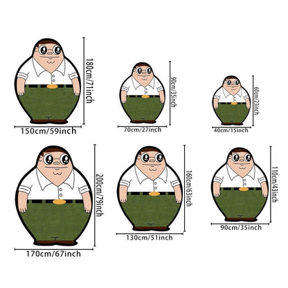 Cute Peter Griffin Funny Cartoon Meme Area Rug - Soft Fluffy Cartoon Floor Mat