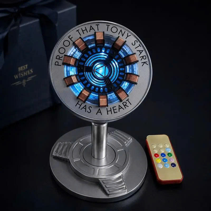 Arc Reactor LED Desk Lamp - Tony Stark Heart Metal Replica Night Light