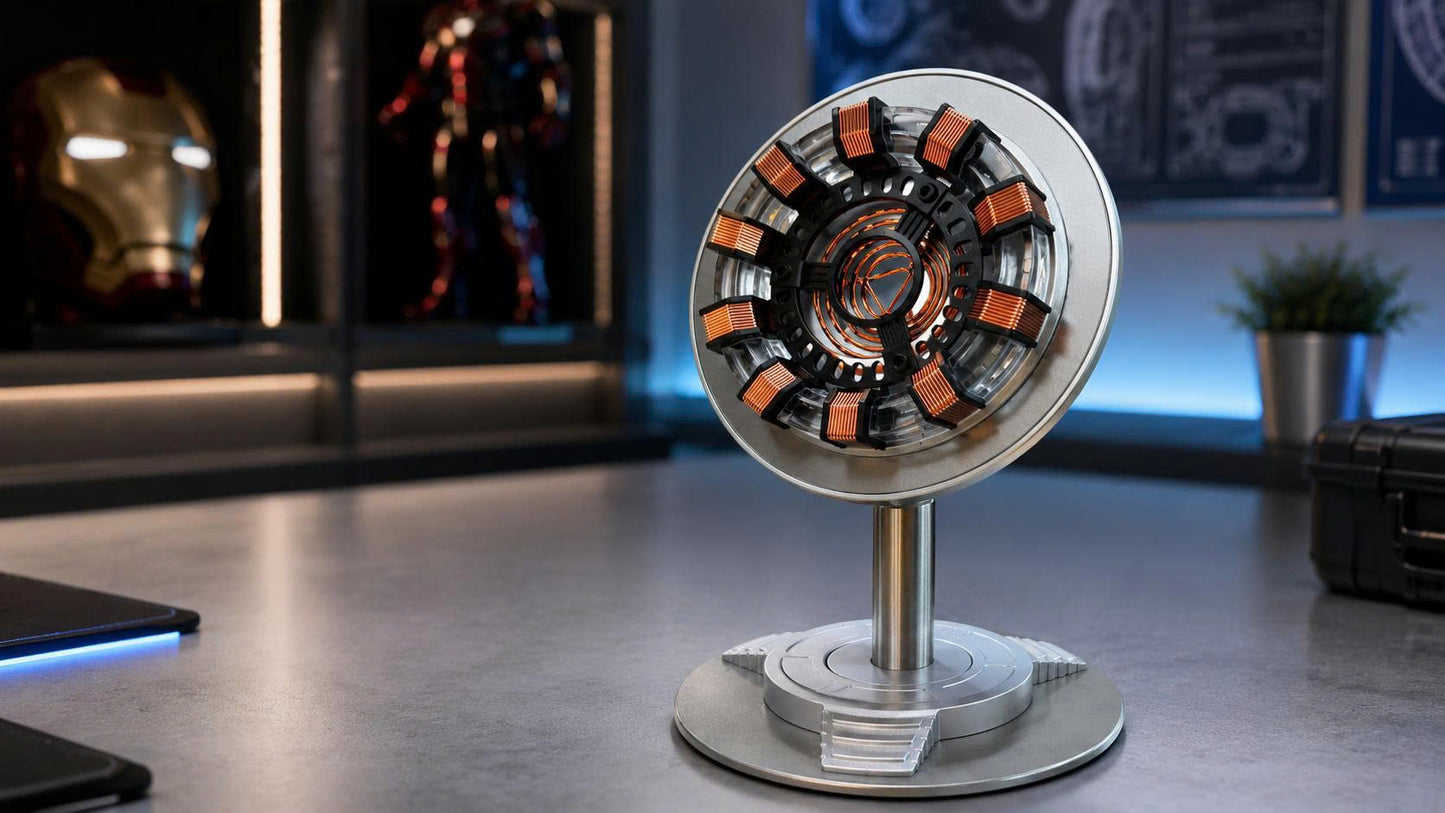 Arc Reactor LED Desk Lamp - Tony Stark Heart Metal Replica Night Light