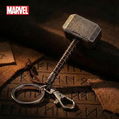 Marvel Avengers 3D Metal Keychain - Thor Hammer & Captain America Shield Keyring