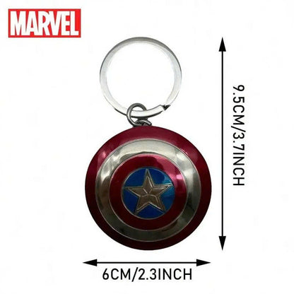 Marvel Avengers 3D Metal Keychain - Thor Hammer & Captain America Shield Keyring
