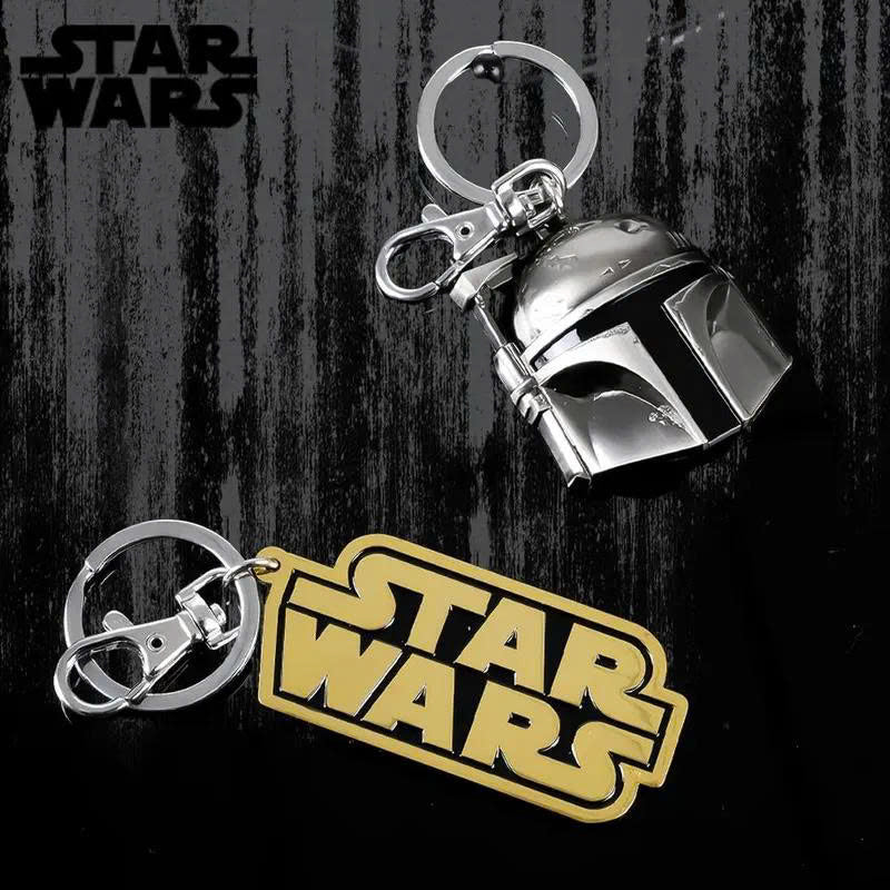 Star Wars 3D Metal Keychain - Mandalorian Falcon R2-D2 Keyring (1PC)