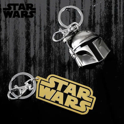 Star Wars 3D Metal Keychain - Mandalorian Falcon R2-D2 Keyring (1PC)