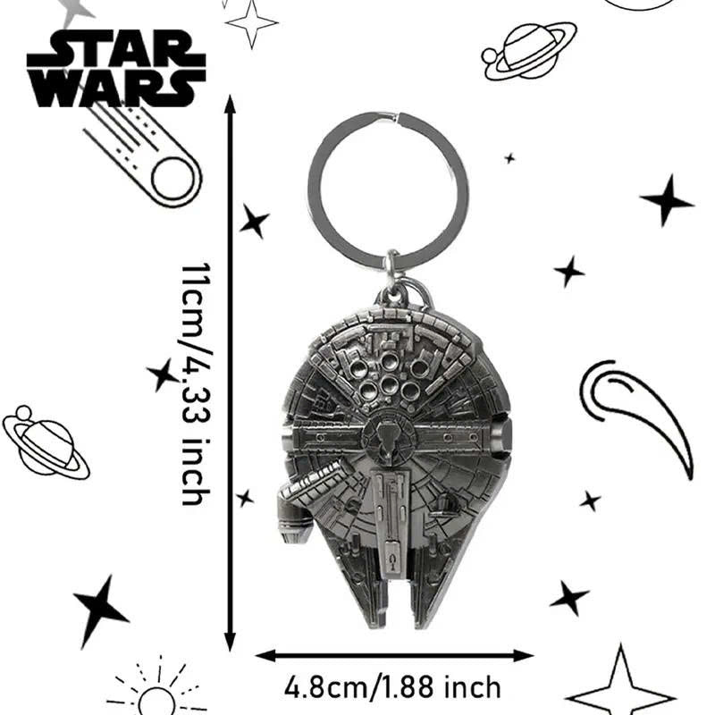 Star Wars 3D Metal Keychain - Mandalorian Falcon R2-D2 Keyring (1PC)