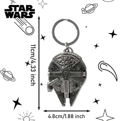 Star Wars 3D Metal Keychain - Mandalorian Falcon R2-D2 Keyring (1PC)