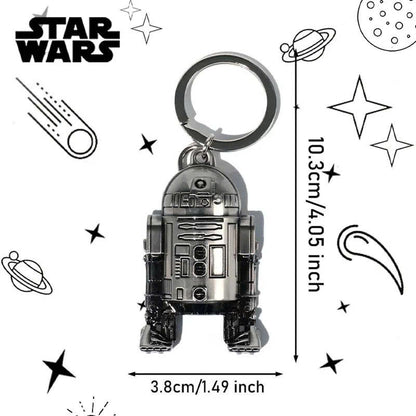 Star Wars 3D Metal Keychain - Mandalorian Falcon R2-D2 Keyring (1PC)