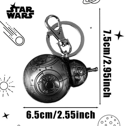 Star Wars 3D Metal Keychain - Mandalorian Falcon R2-D2 Keyring (1PC)