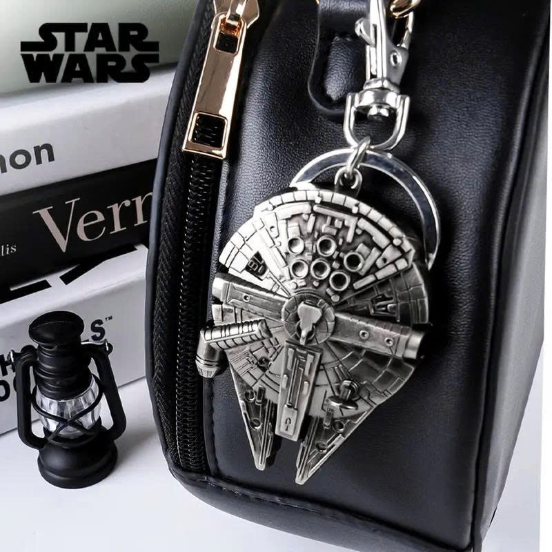 Star Wars 3D Metal Keychain - Mandalorian Falcon R2-D2 Keyring (1PC)