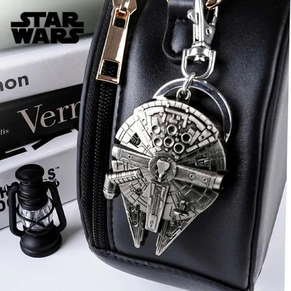 Star Wars 3D Metal Keychain - Mandalorian Falcon R2-D2 Keyring (1PC)