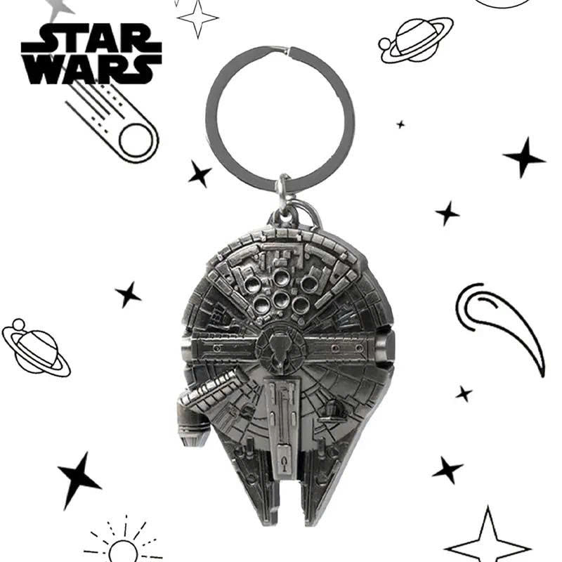 Star Wars 3D Metal Keychain - Mandalorian Falcon R2-D2 Keyring (1PC)