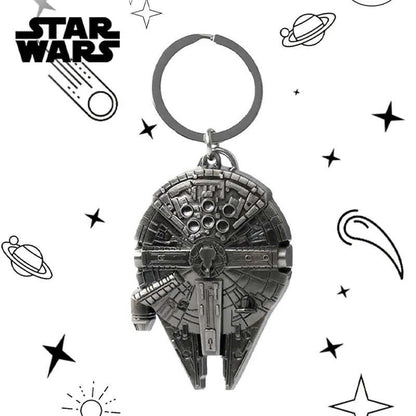 Star Wars 3D Metal Keychain - Mandalorian Falcon R2-D2 Keyring (1PC)