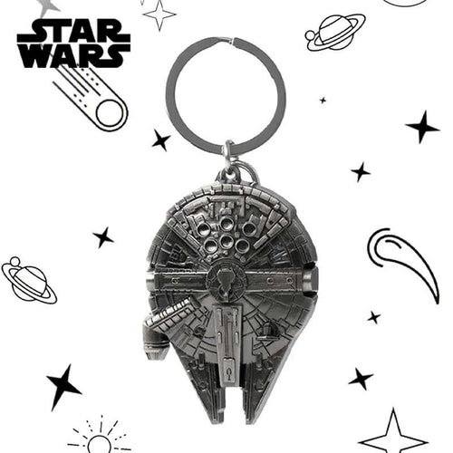 Star Wars 3D Metal Keychain - Mandalorian Falcon R2-D2 Keyring (1PC)