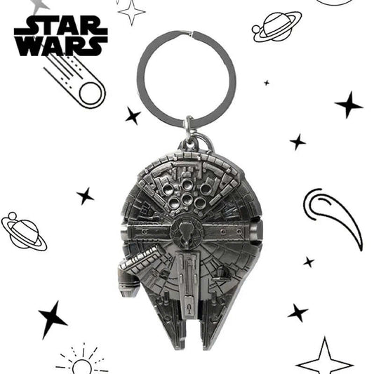 Star Wars 3D Metal Keychain - Mandalorian Falcon R2-D2 Keyring (1PC)