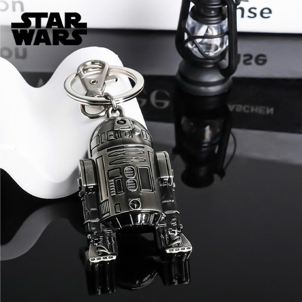 Star Wars 3D Metal Keychain - Mandalorian Falcon R2-D2 Keyring (1PC)