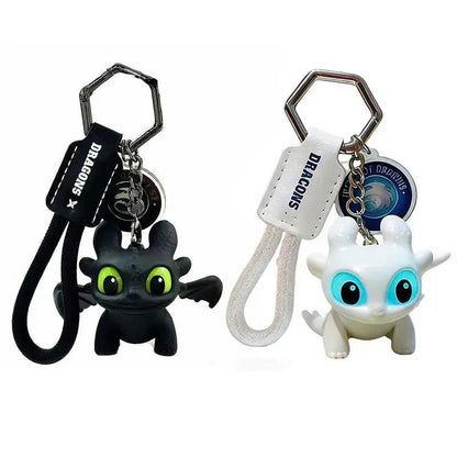 Toothless Dragon Keychain - Moving Wings & Light-Up Eyes Keyring