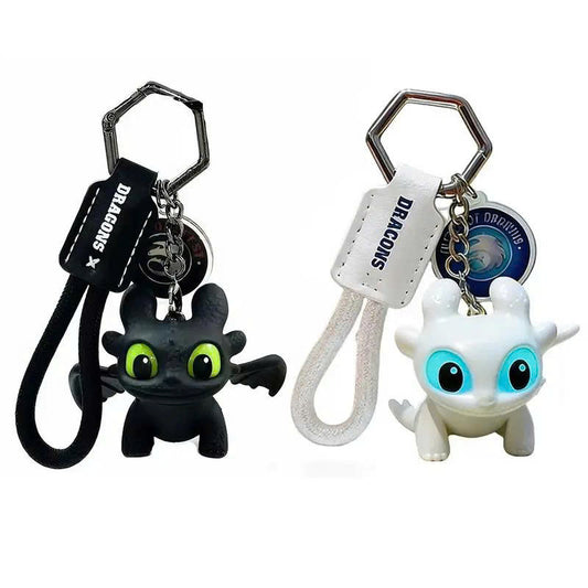 Toothless Dragon Keychain - Moving Wings & Light-Up Eyes Keyring