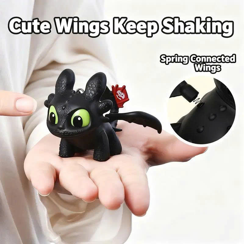 Toothless Dragon Keychain - Moving Wings & Light-Up Eyes Keyring