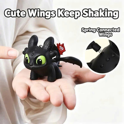 Toothless Dragon Keychain - Moving Wings & Light-Up Eyes Keyring