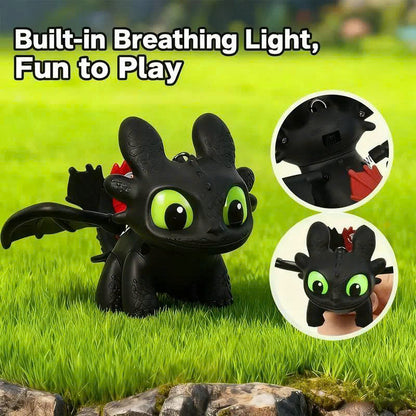 Toothless Dragon Keychain - Moving Wings & Light-Up Eyes Keyring