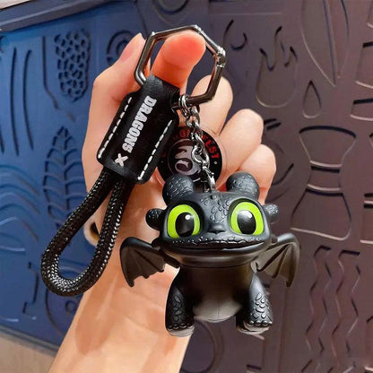 Toothless Dragon Keychain - Moving Wings & Light-Up Eyes Keyring