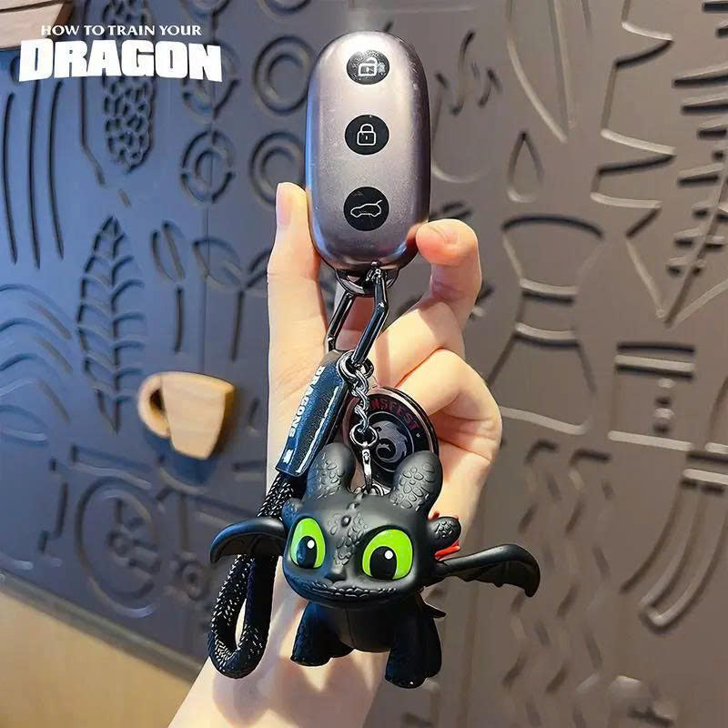 Toothless Dragon Keychain - Moving Wings & Light-Up Eyes Keyring
