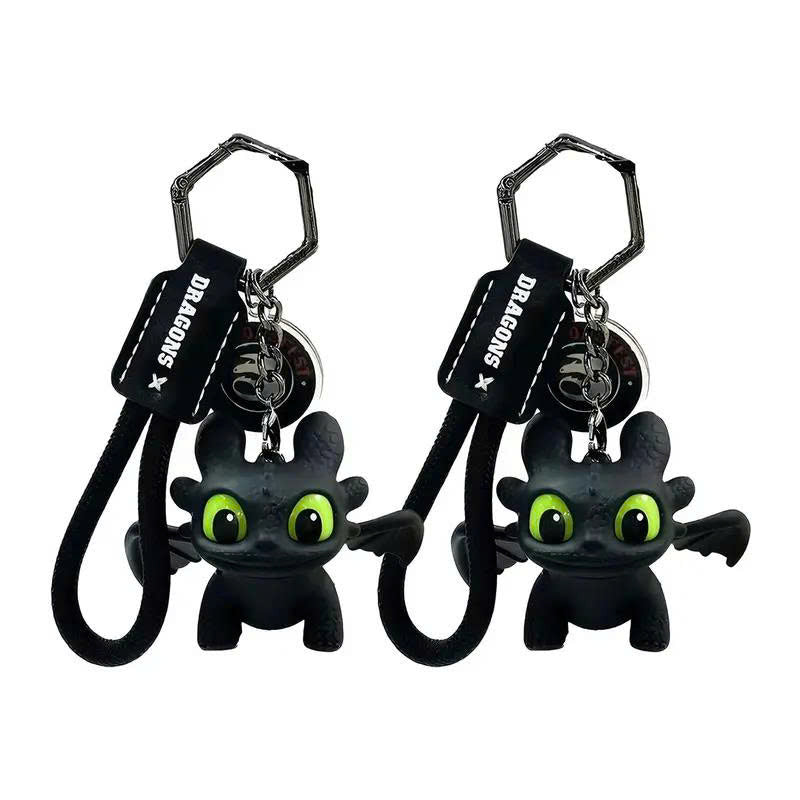 Toothless Dragon Keychain - Moving Wings & Light-Up Eyes Keyring