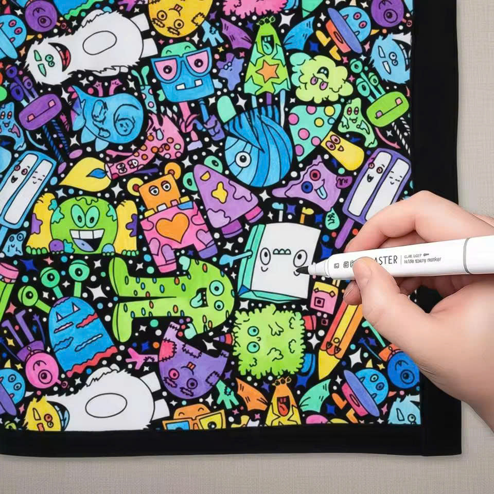 DIY Coloring Blanket with 24 Markers