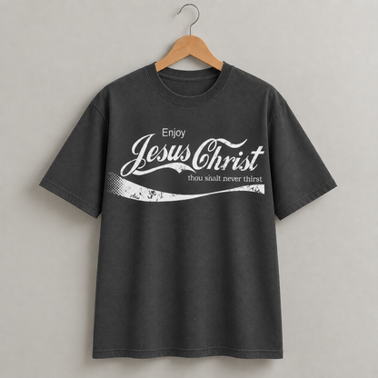 Jesus Christ Faith Graphic Tee Christian Retro Cola