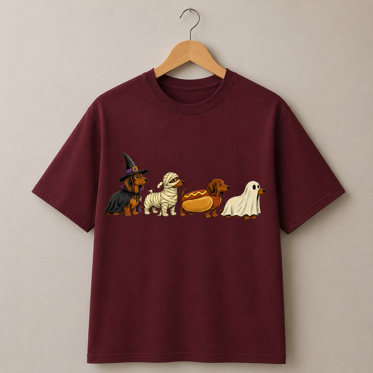 Halloween Dachshund Dogs Graphic T-Shirt Dog Lover