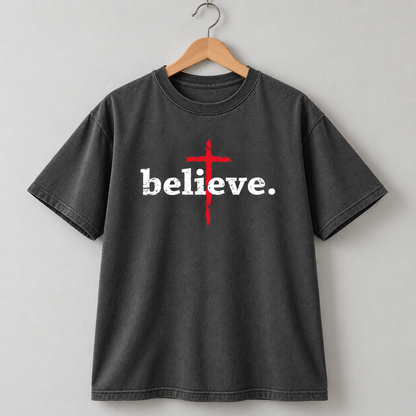 Jesus Faith Cross Christian T-Shirt Vintage Style