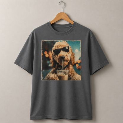 Dog Coffee Lover Graphic T-Shirt Vintage Style