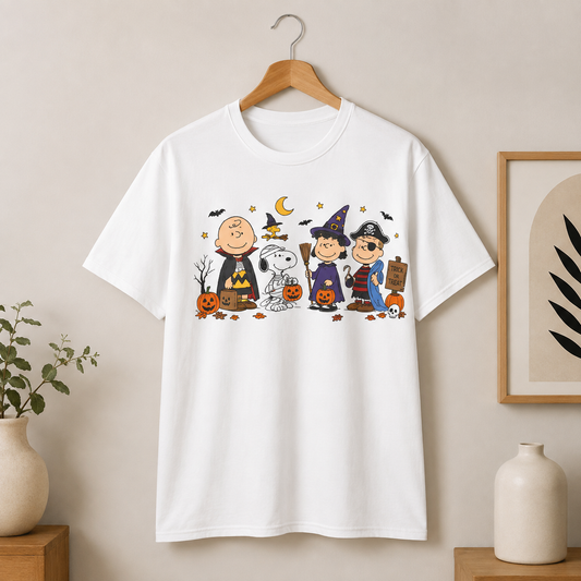 Peanuts Gang Halloween T-Shirt | Snoopy & Charlie Brown Trick or Treat Tee