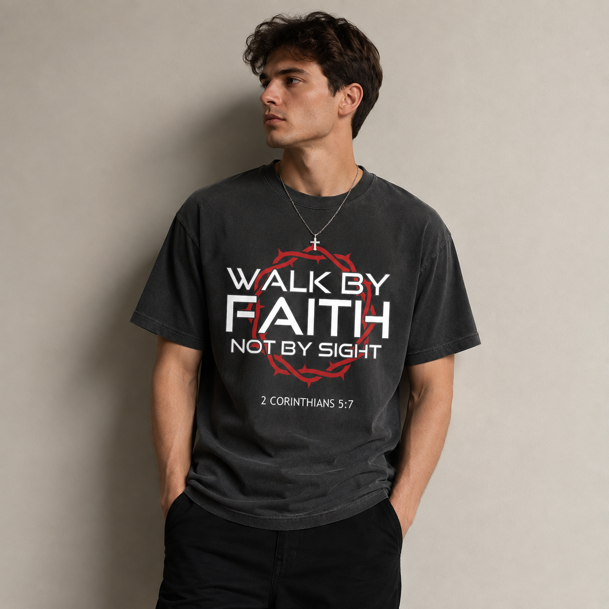 Walk By Faith Not By Sight T-Shirt – 2 Corinthians 5:7 Christian Graphic Unisex Tee