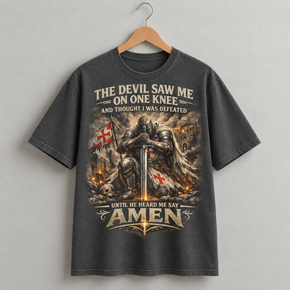 Amen Knight Christian Faith Graphic Tee