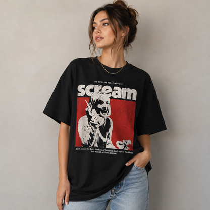 Scream Horror Movie Graphic Tee Vintage Scary Movie